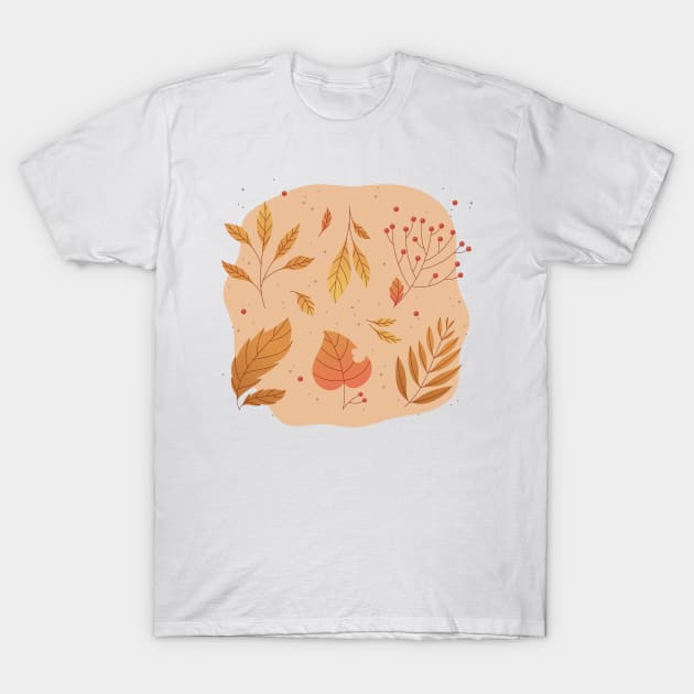 Fall / Autumn Leaves Pattern T-Shirt by LittleMissy